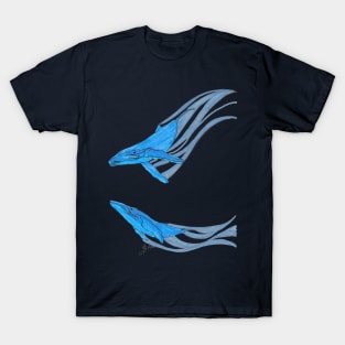 Whales Sliding through Space T-Shirt